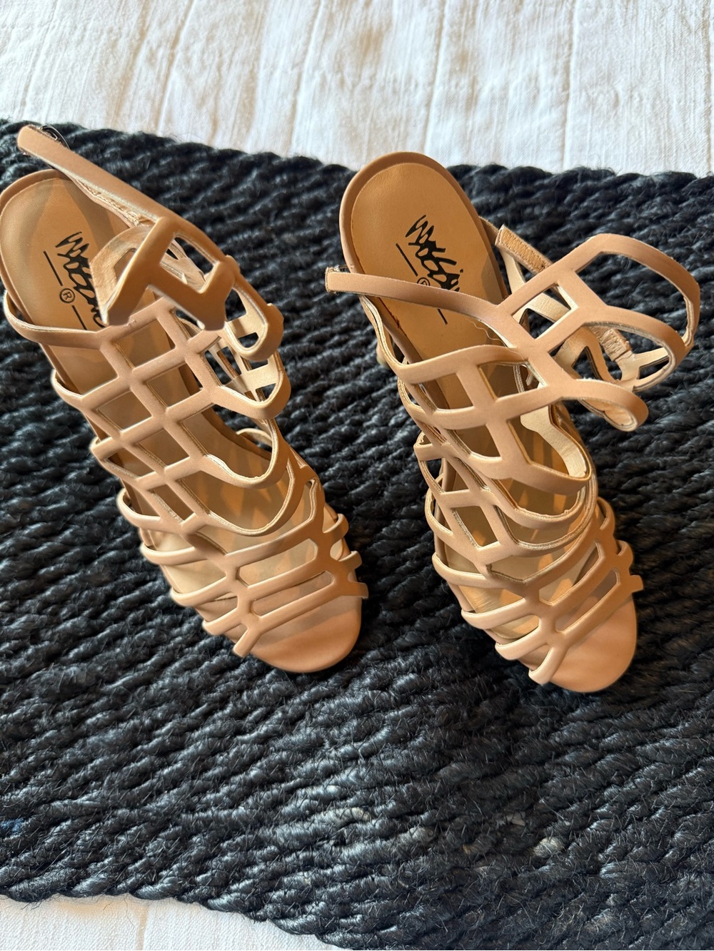 Mossimo Supply Co. Nude Cage Strappy High Heels